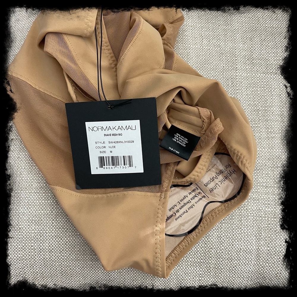 NORMA KAMALI snake mesh one piece swimsuit in nude - Picture 5 of 5